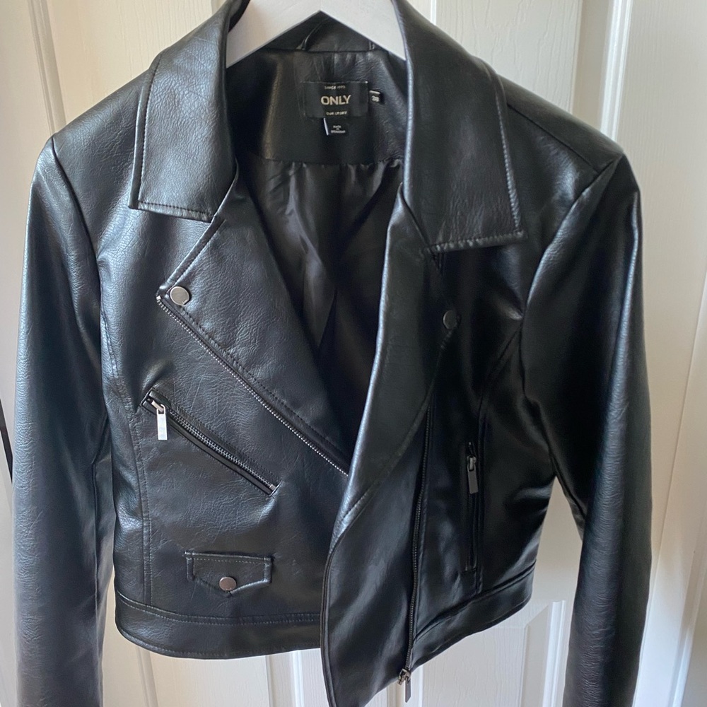 Brand new black leather jacket
